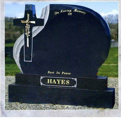 cross black headstone
