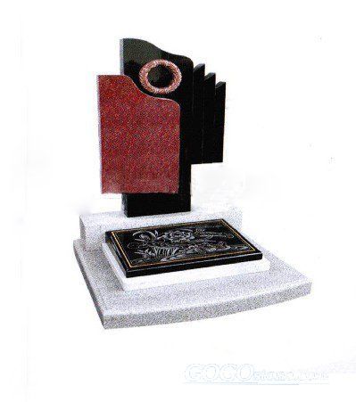 classic black and red granite headstone