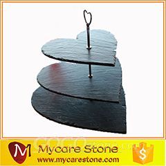 wholesale Slate Heart shape Tray, slate Doulbe&Triple Layer food Tray
