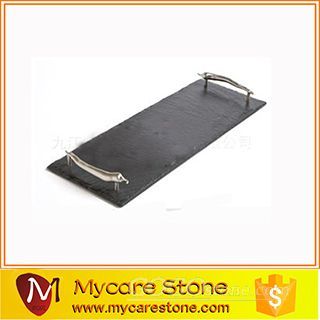 Rectangle Shape slate serving plate with handle for Party & home Used
