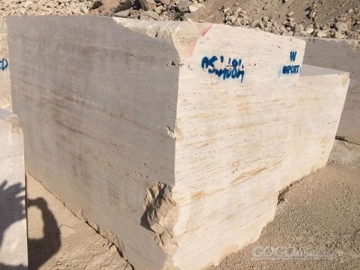 LIGHT VEIN CUT TRAVERTINE BLOCK