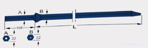 Taper Rod for Rock Driller