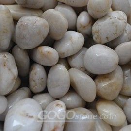 Natural White Pebble Stone Highly Polished
