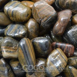 Natural Yellow Striped Pebble Stone Highly Polished