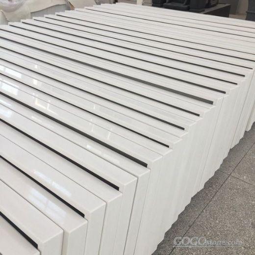 White quartz kitchen countertop