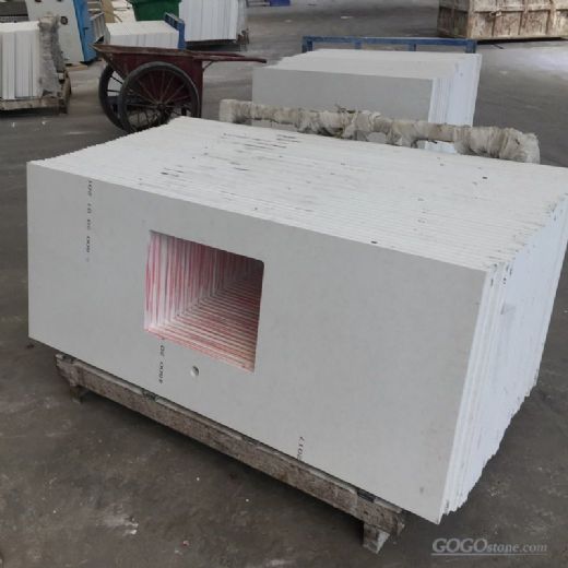 White quartz kitchen countertops