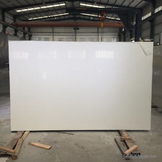 Pure white quartz slab