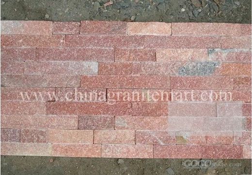 Pink Quartzite Stacked Stone Panel
