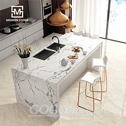 Modernstone hot sale enginneered Calacatta white quartz stone slab