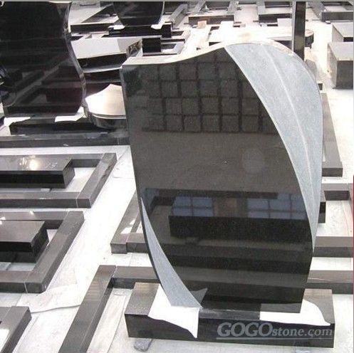 Black granite tombstone