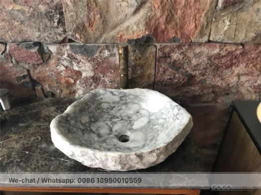 China carrara grey marble bath sink stone wash basin
