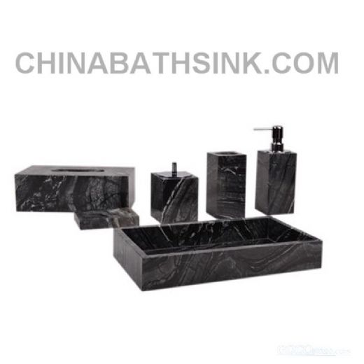 Black Wooden Marble bathroom accessories
