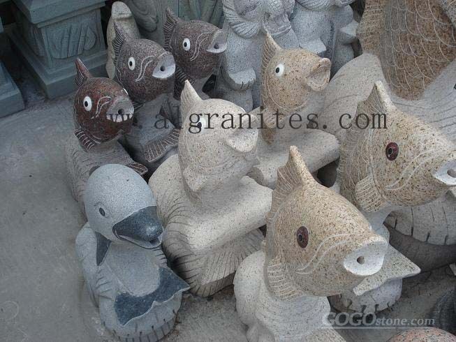 granite fish sculpture