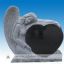 Granite heart angel headstone