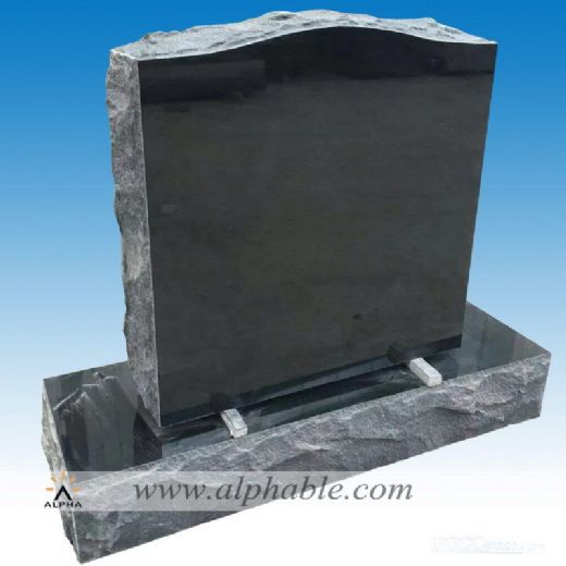 Black granite grave stone