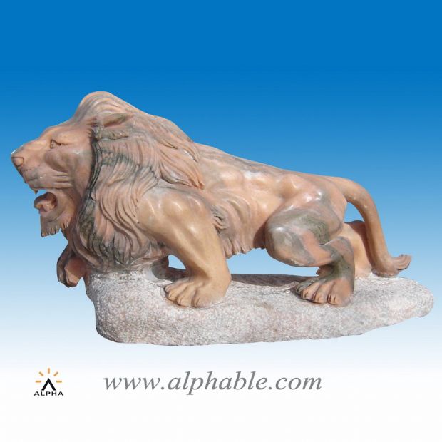 Marble lion statues