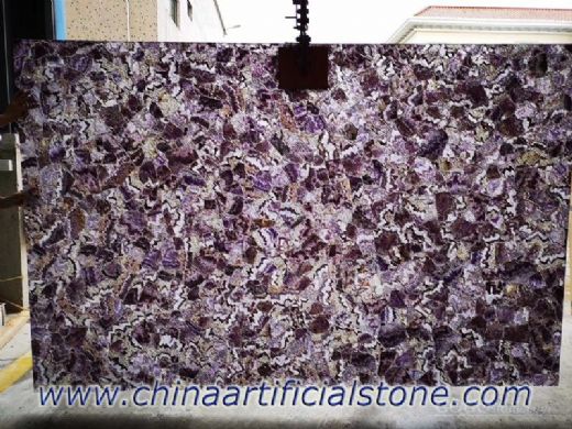 Amethyst Purple Gemstone Slabs Wall Tiles