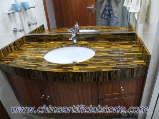 Tiger Eye Gold Bathroom Vanity Tops