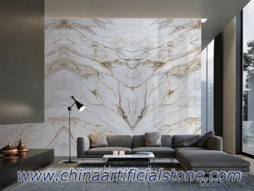 Polished Picasso Gold Porcelain Slabs