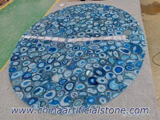 Blue Agate Rectangle Table Tops