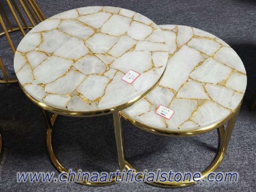 Blue Agate Semi Precious Stone Table Furnitures