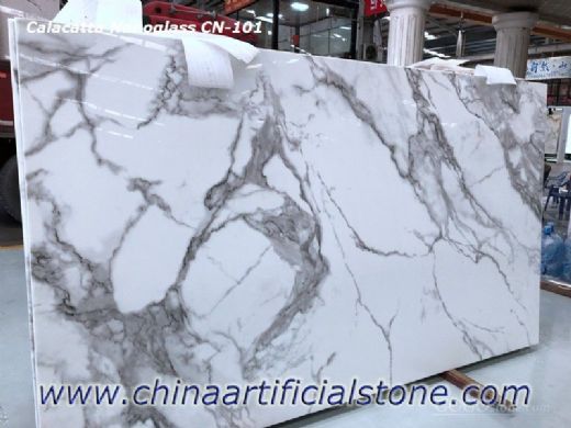 Calacatta White Nanoglass Slabs CN101