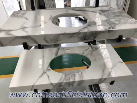 Calacatta Gold Nanoglass Vanity Tops