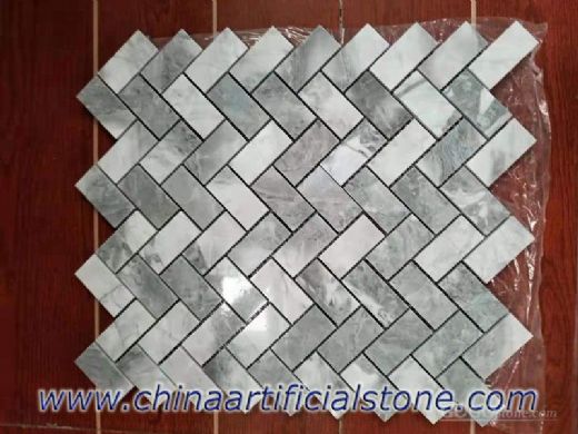 Super White Quartzite Mosaics Tiles