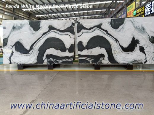 China Panda White Marble Book Match Slabs