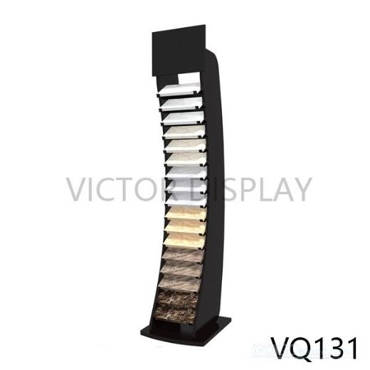 Customize Wood Floor Quartz Stone Display Stand VQ131