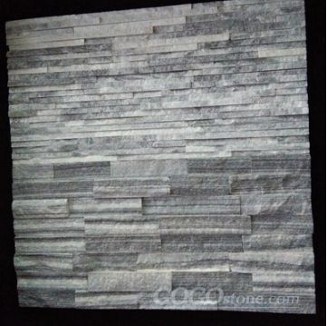 Cloudy Grey Quartzite Waterfall Shape Culture Stone