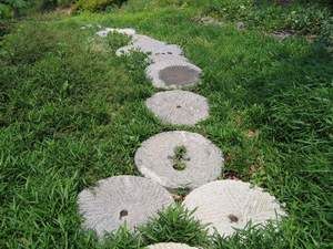 antique millstone