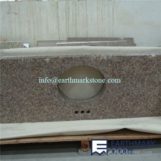 G687 Peach Red China Granite Vanity Top for Bathroom Remodel Project