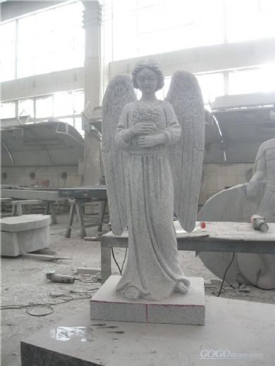 Angel sculpture white marble headstone ,gravestone