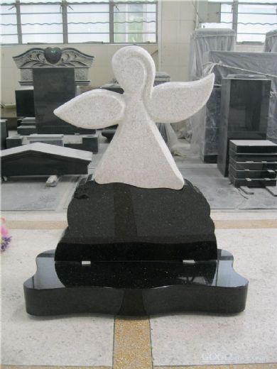 modern granite headstone with base