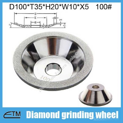 12A2 Electroplated bowl shape diamond grinding wheel for tungsten carbide