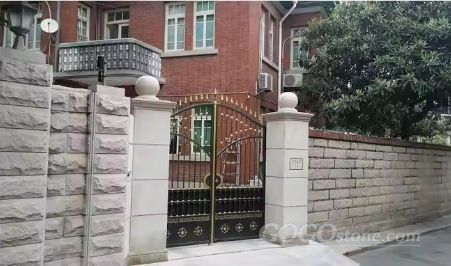 Roman Square Marble Stone Home Gate Pillar Design