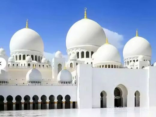 White Limestone Marble Big Column Mosque Arch