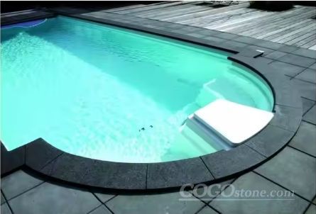Black Granite Swimming Pool Half Bullnose Border Coping Tile