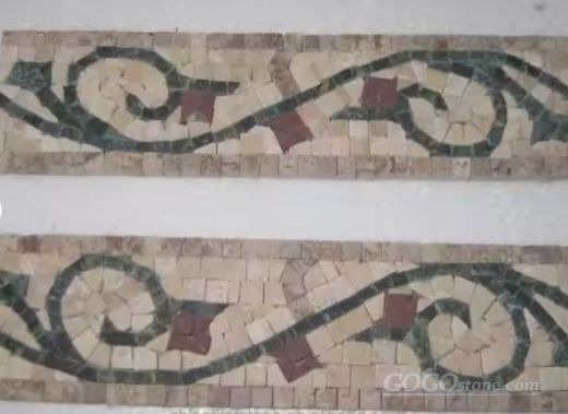 Mosaic Flower Pattern Wall Border Tiles