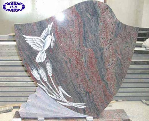Indian Multi-Color Granite Tombstone