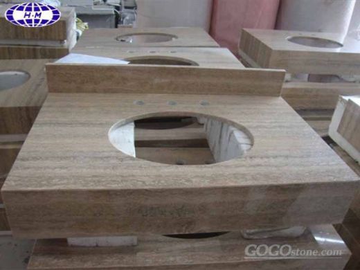 Nature Beige Travertine Bathroom Vanity Top