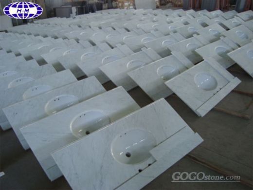 Italian Carrara White Marble Vanity Top