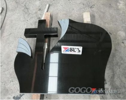 Pure Black Headstone Cross Tombstone