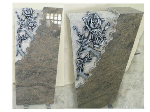 Granite Monument in Himalaya Blue Flower Design