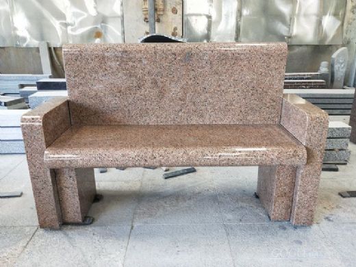 Pink granite bench