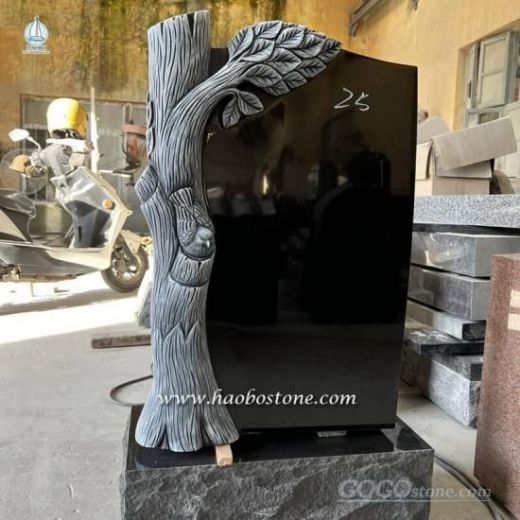 Black Granite Tree Monument With Antique Color
