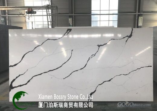 Calacatta Black with white Slab