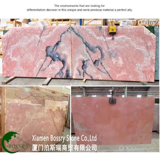 pink onyx for wall decoration
