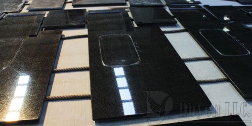 Black Pearl Kitchen, Flat Edges Counter Granite